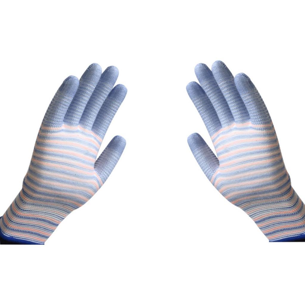 Breathable, Knitted, Protective Gloves, Striped, Anti Slip Gloves, Wear-resistant, Work Gloves, High Elasticity, Nylon Gloves