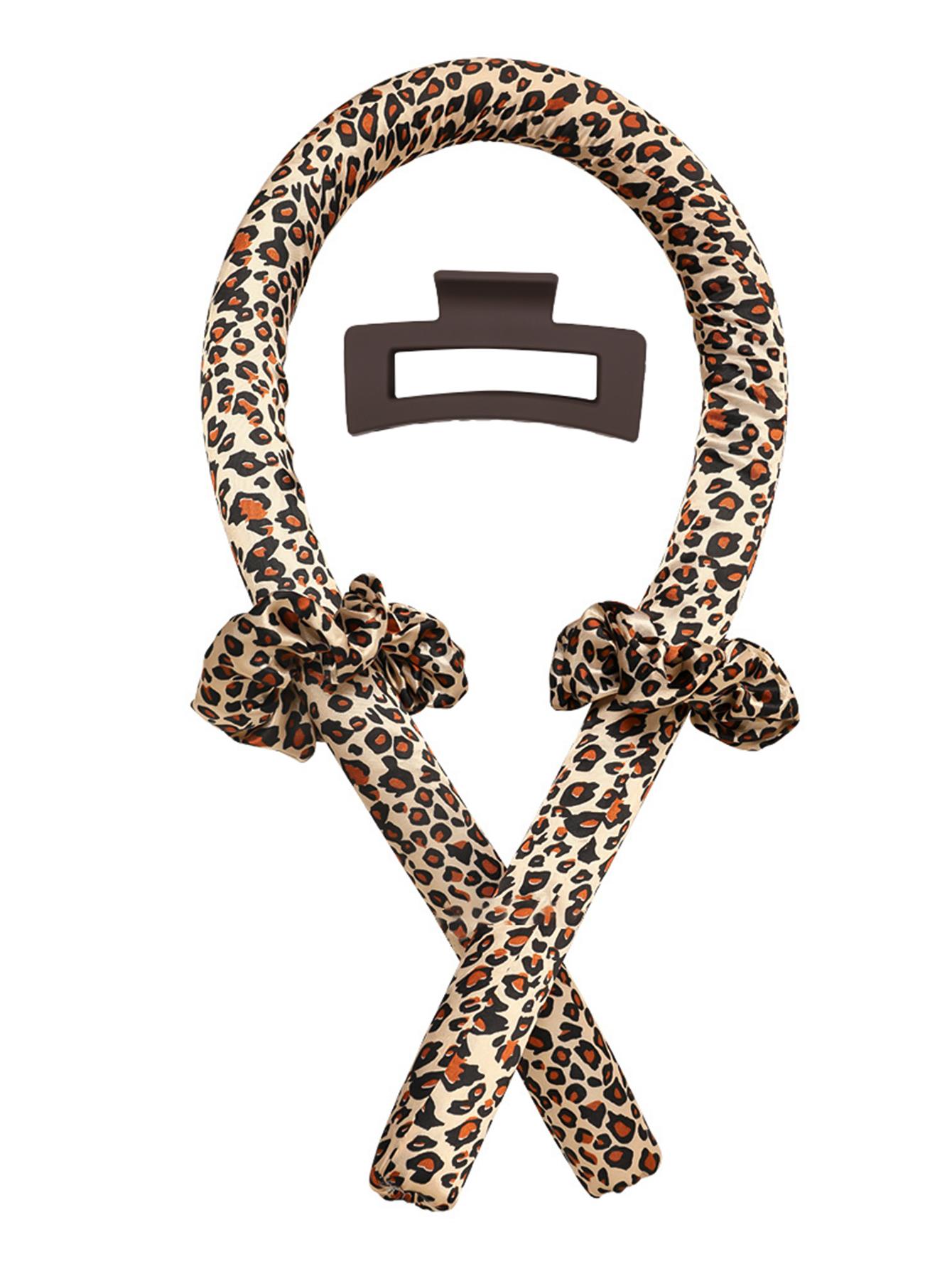 

Повязка для завивки волос без нагрева, Бигуди для длинных волос без нагрева, Мягкие резиновые бигуди для сна цветной печати леопарда