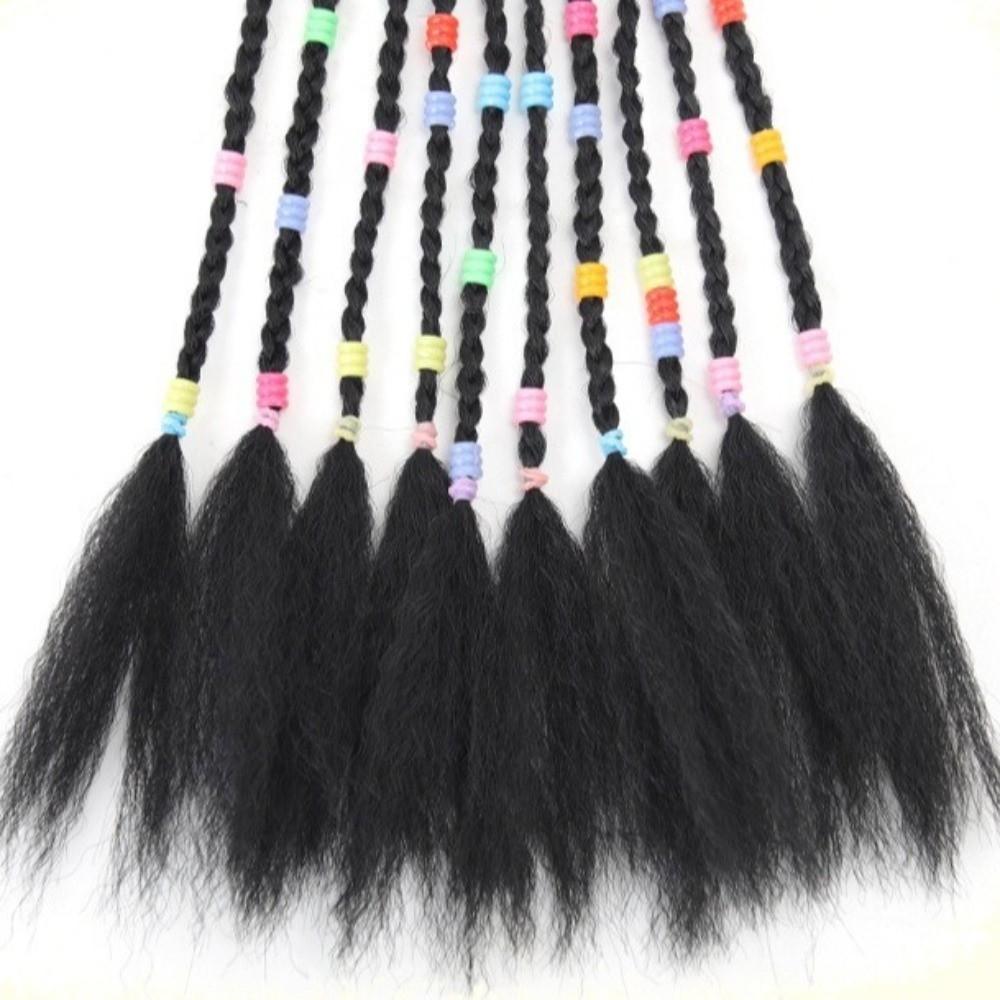 Natural Kids Braided Hair Rope Cute Girls Ponytail Headbands  Daily Use
