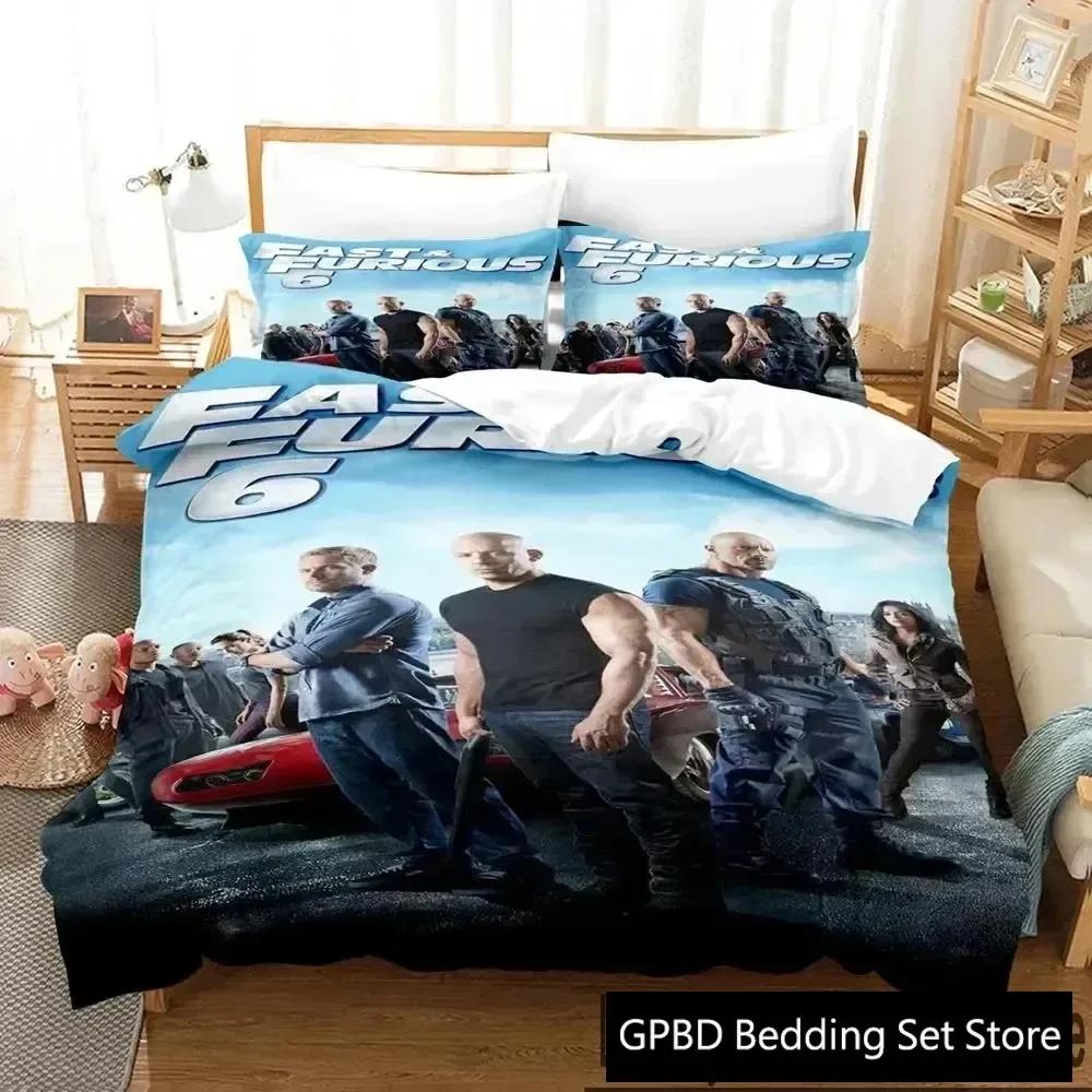 3D Print Fast and Furious Comfortable Duvet Quilt Cover Pillowcase Bedding Set Children Bedroom Decoration Home Textile