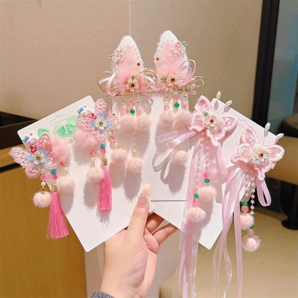 Bow Tassel Hairpin Elegant New Year Hair Accessory Cheongsam Traditional Chinese Hair Clip Daily