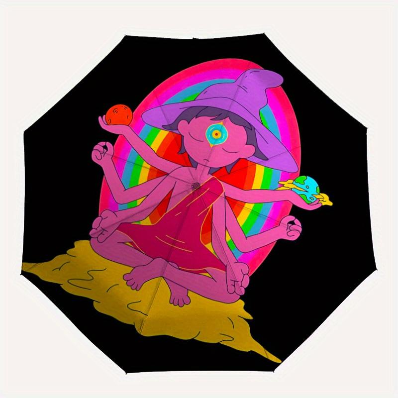 

1pc Cosmic Meditation Automatic Opening/closing umbrella, Reinforced 8-Rib Construction, Compact Travel Umbrella yy250808196
