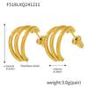 Qiong Yao European Style 18K Gold Triple C-Shaped Stud Earrings