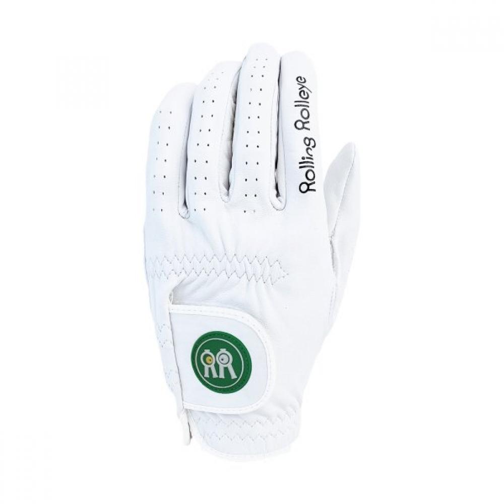 Rolling Rollie Leather Glove White Green Patch Women s size 18