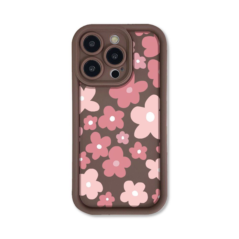 Pink flower for iPhone17ProMax phone case 16 Apple 17 matte 14/15 premium 13 fine holes