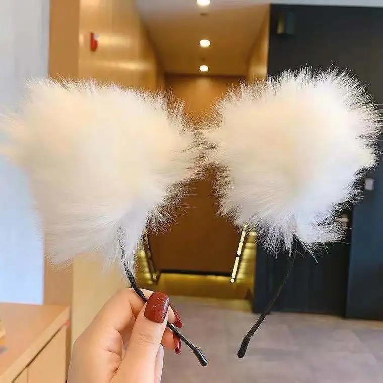 Sexy Spitzen Katzenohren Stirnband mit Tupfen - Niedliche Kätzchen Haarspange Accessoire für Frauen