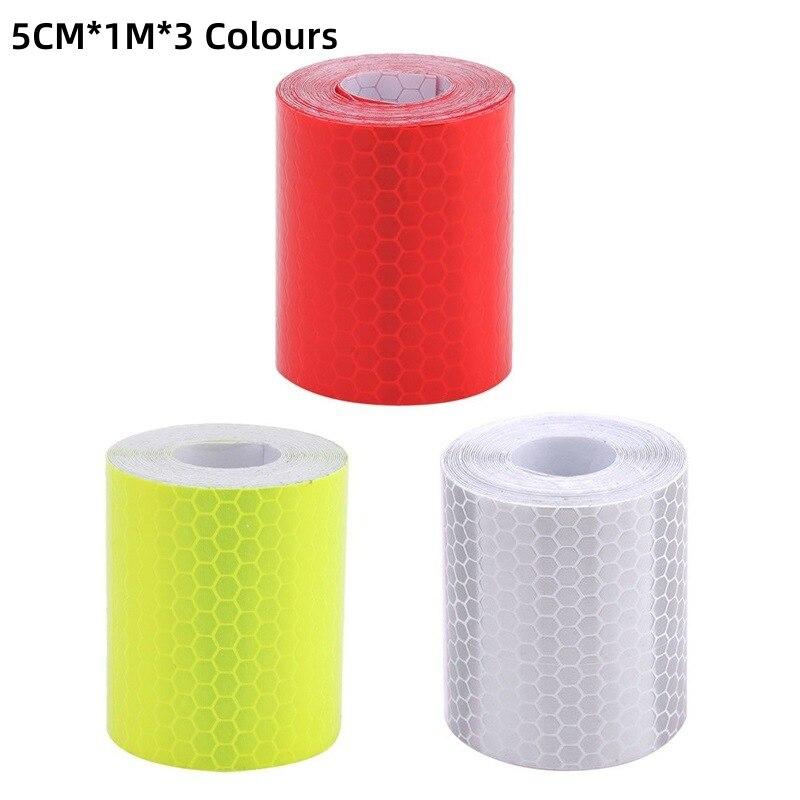 100cm 5cm Warning Light Reflector Protective Sticker Warning Tape Reflective Film Car Safety Mark Reflective Strip Stickers
