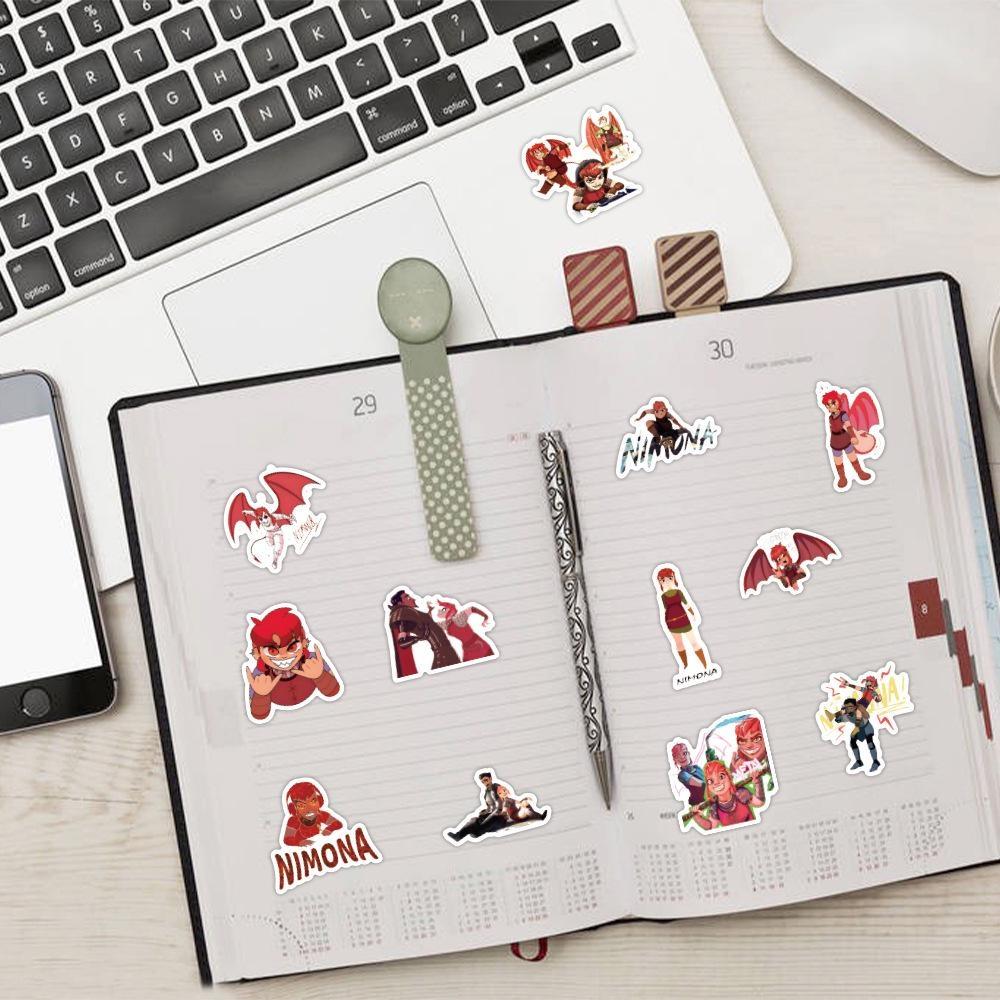 10/60Pcs Monster Girl Nimona Stickers Cartoon Anime Graffiti Stickers for DIY Luggage Laptop Skateboard Motorcycle Bicycle Stickers
