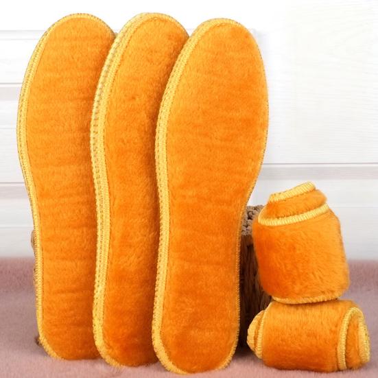2 Pairs Winter Insoles Thick Fleece-Lined Warm Shoe Pads with Anti-Slip & Moisture-Wicking Comfortable Cushion for Boots Shoes