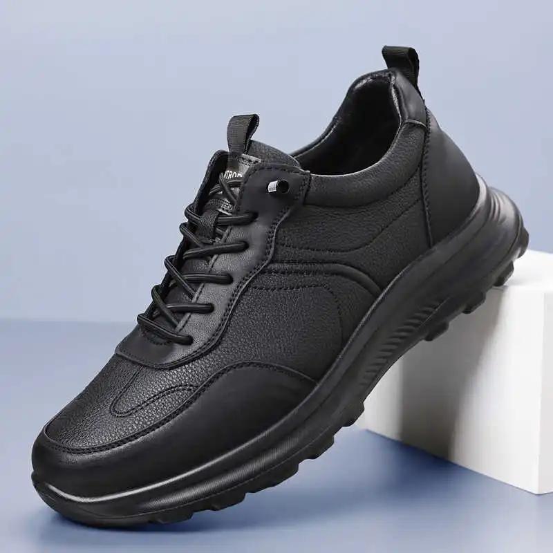 Mode Höjdökande Normal Läder Träningssko Märke Snörning Långa Stövlar Skor Höga Sneakers För Man Sportdesign Sneskers