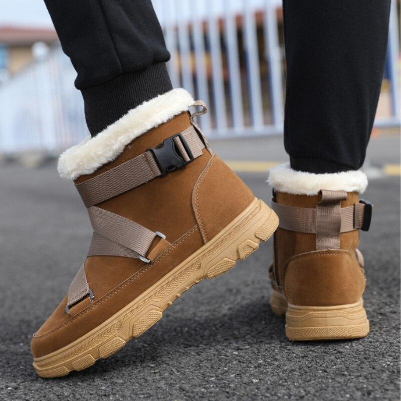 FGHJ Snow Boots Men High Top Winter Plus Velvet Warm Snow Boots Men Version of The Tide Thick Cotton Shoes for Men