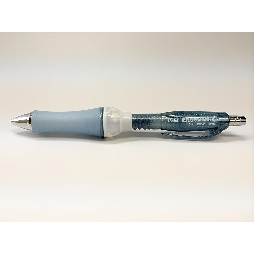Гелевая шариковая ручка Pentel ERGoNoMiX 0,5 мм, эргономичный дизайн, прозрачно-синяя