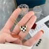 Chic Black & White Plaid Heart Titanium Steel Necklace for Women - Trendy European & American Fashion Jewelry 