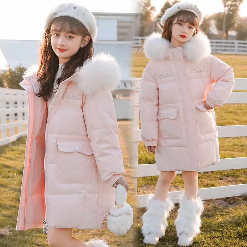 Girls' Mid-Length Down Jacket - 2025 Winter Collection: Thick, Warm, and Stylish for Children