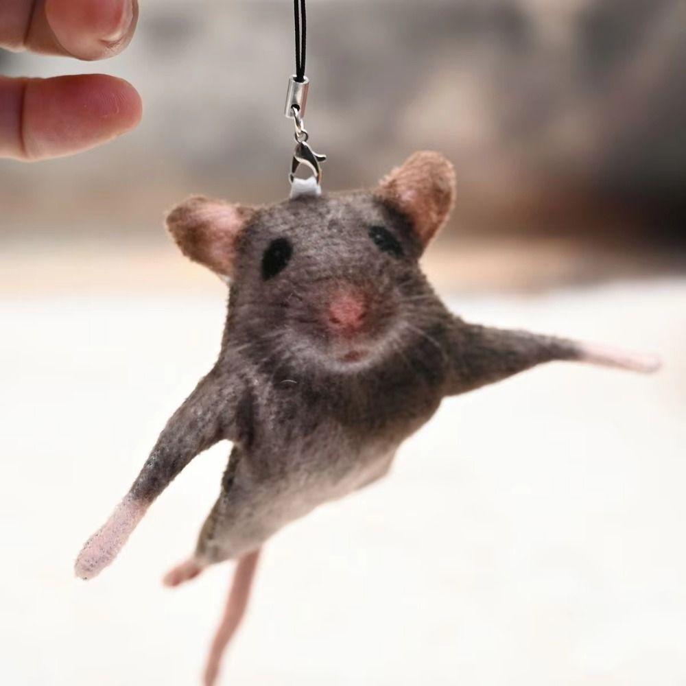 Bendable Mouse Keychain Simulated Mouse Doll Funny Rat Plush Pendant Bag Charm