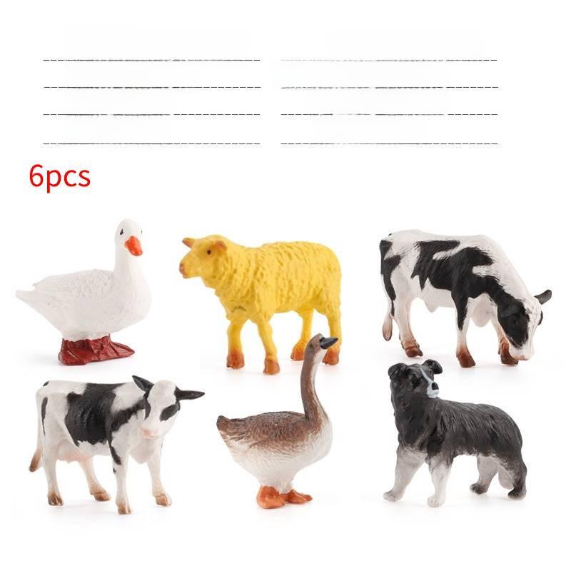 Realistic Farm Animal Figures Pvc Material With Chicken Duck Cow For Kids Educational Toy