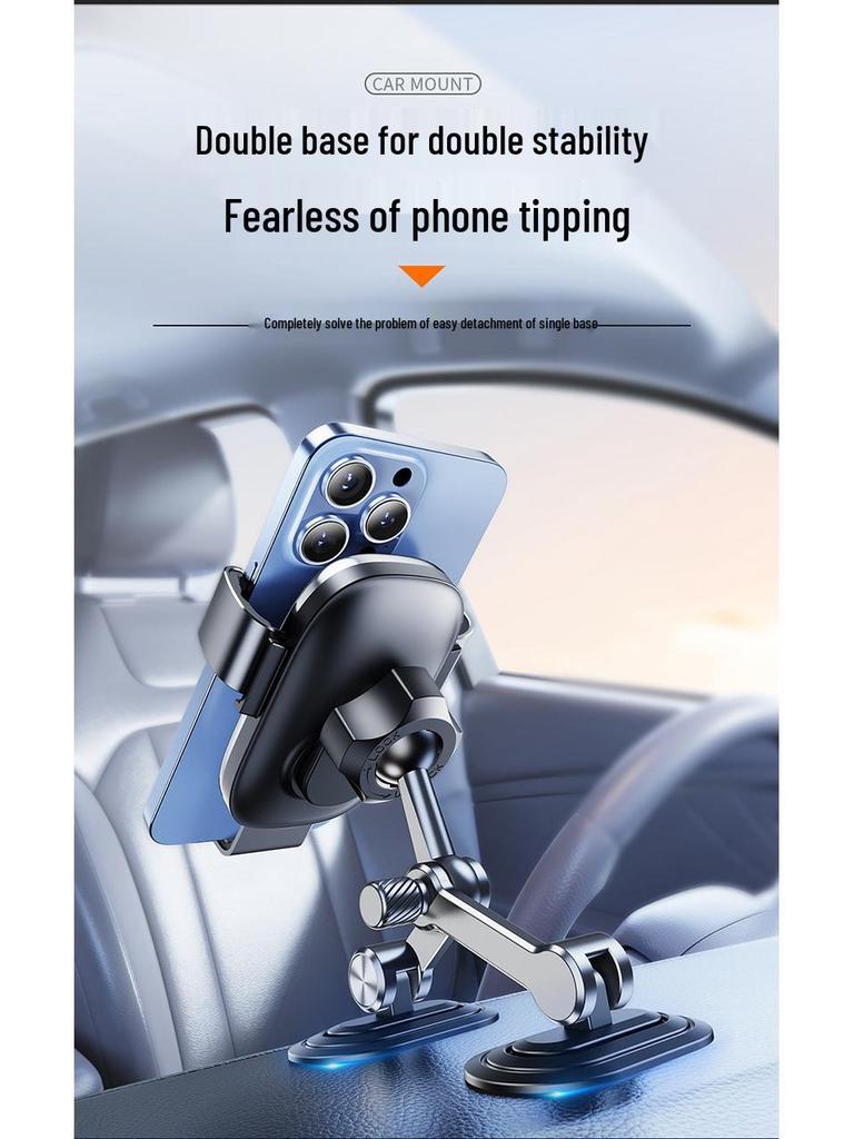 Metal Gravity Car Phone Holder 2025 Model, All-Aluminum for Dashboard Navigation