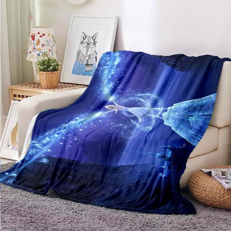 Disney Frozen Princess Flannel Blanket for Beds Hiking Picnic Fashionable Bedspread Throw Blanket