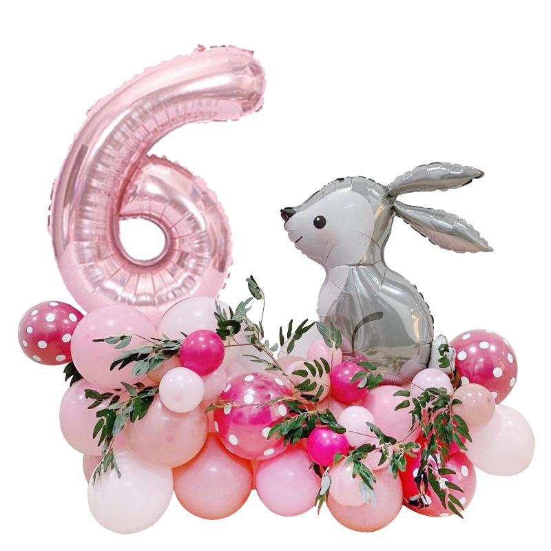 33 Grey Easter Bunny Balloons 40 Aluminum Film Balloons Happy Children's First Birthday Party