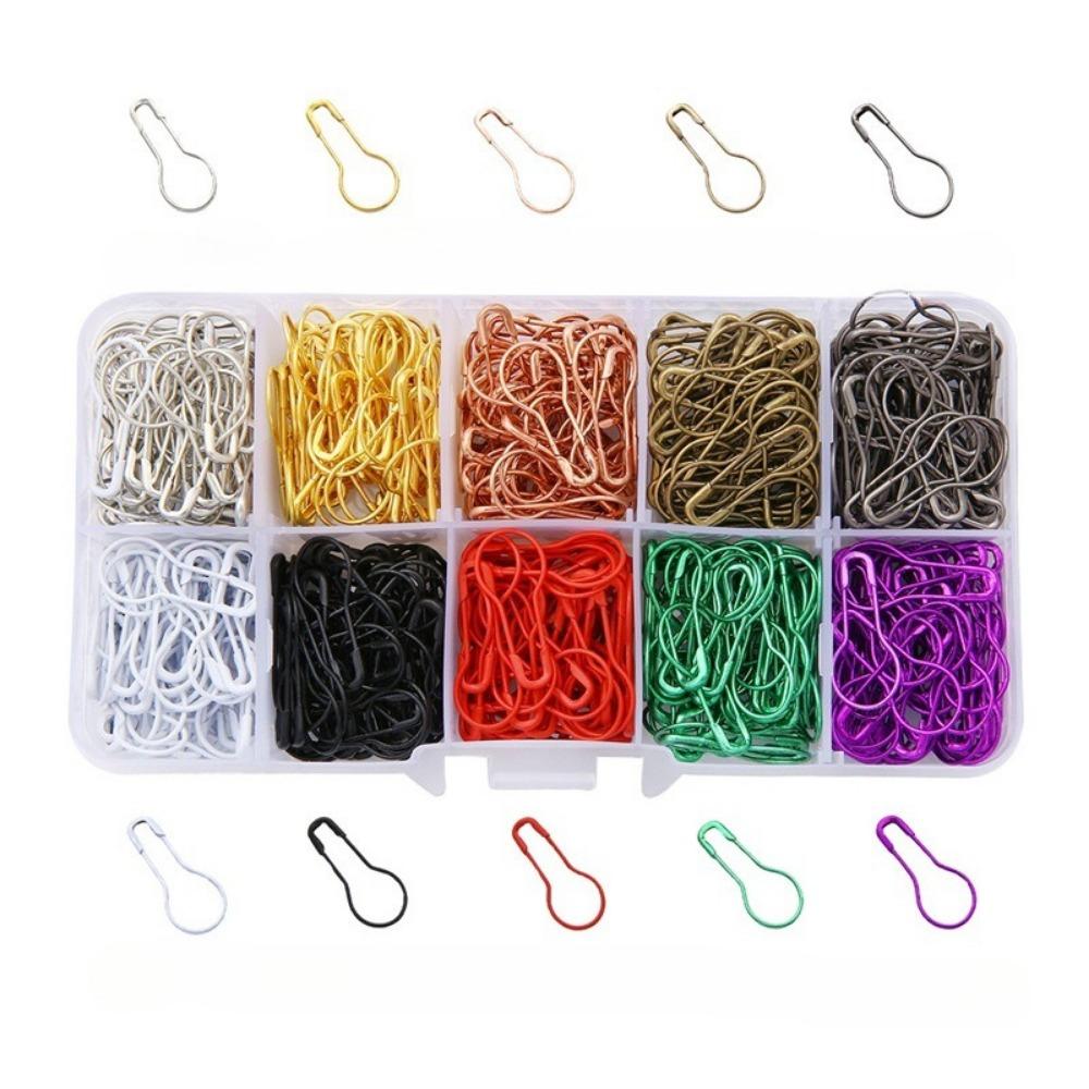 300 PCS Metal Gourd Safety Pins, Safety Bulb Pins, Calabash Pin, Gourd Pin for Knitting Stitch Markers, DIY Craft (10 Colors)