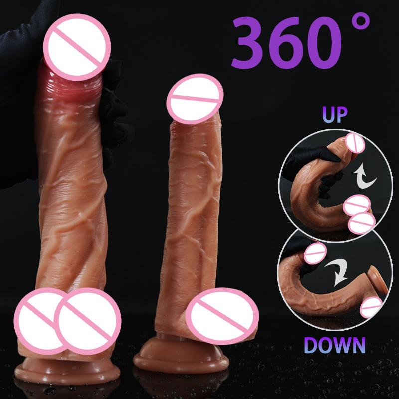 Realistic Silicone Huge Dildo Sex Toy For Women With Thick Glans Powerful Suction Cup Stiff Cock Big Penis Real Dong