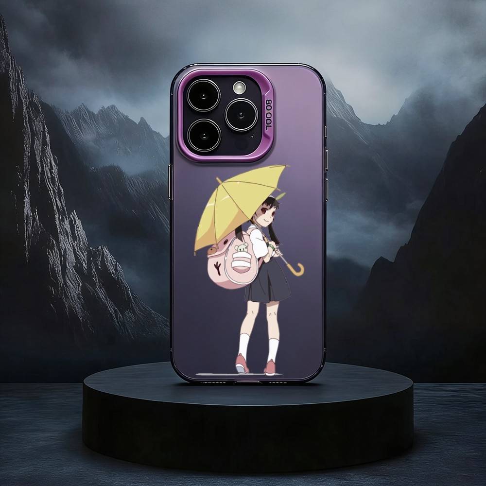 H-Hachikuji Mayoi Cute Phone Case For iPhone17,16,15,14,13,12,11 Plus,Pro Max Black Candy silver phone case