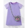 Summer Children's Clothing Girls' Short-Sleeved Dress European and American Style Kidsren's Pure Cotton Cat Bag Princess Dress Baby Dress