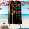 Lion Illustration with Bible Verse Beach Towel Quick-drying for Travel Outdoor Sports Jogging Beach and Swimming
