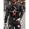 Men's 3D Printed Crew Neck Long Sleeve T-Shirt Fashion Versatile Trend Breathable Casual