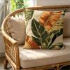 2D Tropical Banana Leaf Pillow Cover Boho Palm Leaf Print Linen Texture Cushion Case For Sofa Couch Home Decor