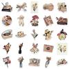 50pcs Vintage Animal Flower PVC Sticker Aesthetic Children's Stationery DIY Decoration Scrapbooking School Supplies
