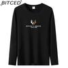BITCED Men's Spring and Autumn Slim Trend Long-sleeved T-shirt Versatile O-neck Bottoming Shirt