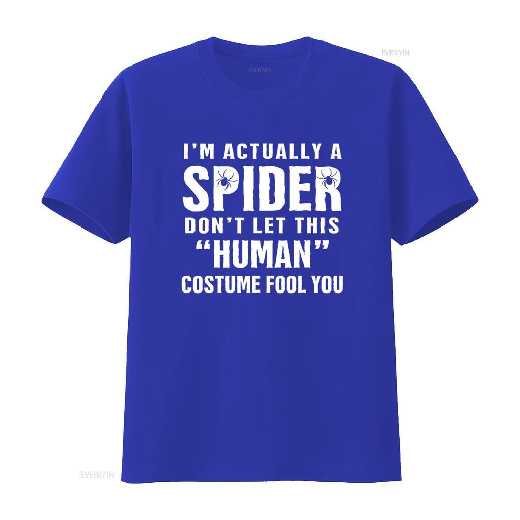 Mens I m Actually A Spider Funny Halloween Costume T Shirt Black vintage Washed Top For Everyday Wear Stylish fashion