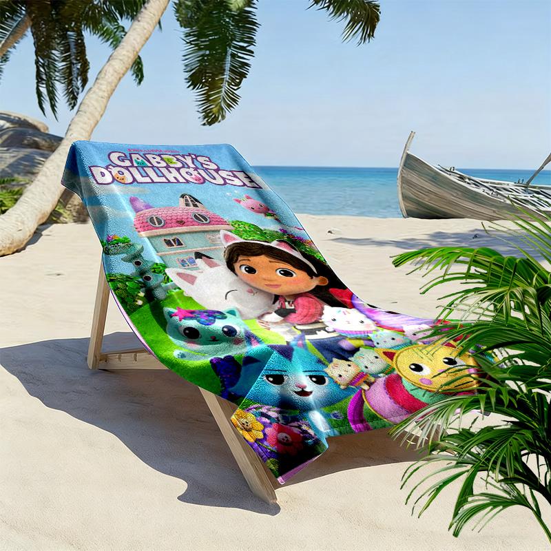 Asciugamano da Spiaggia con Stampa Gabby Dollhouse, Asciugamano Grande Morbido ad Asciugatura Rapida per Spiaggia Campeggio Nuoto