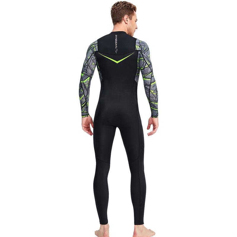 Men's Quick-Dry Lycra Wetsuit: Long Sleeve, Full Length, Sun Protection for Diving and Surfing