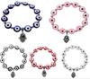 New Fashion Mixed Color Lucky Bracelet Blue Evil Eye Round Beads Wearing Rope Bracelets With Hamsa Hand Protection Women D14