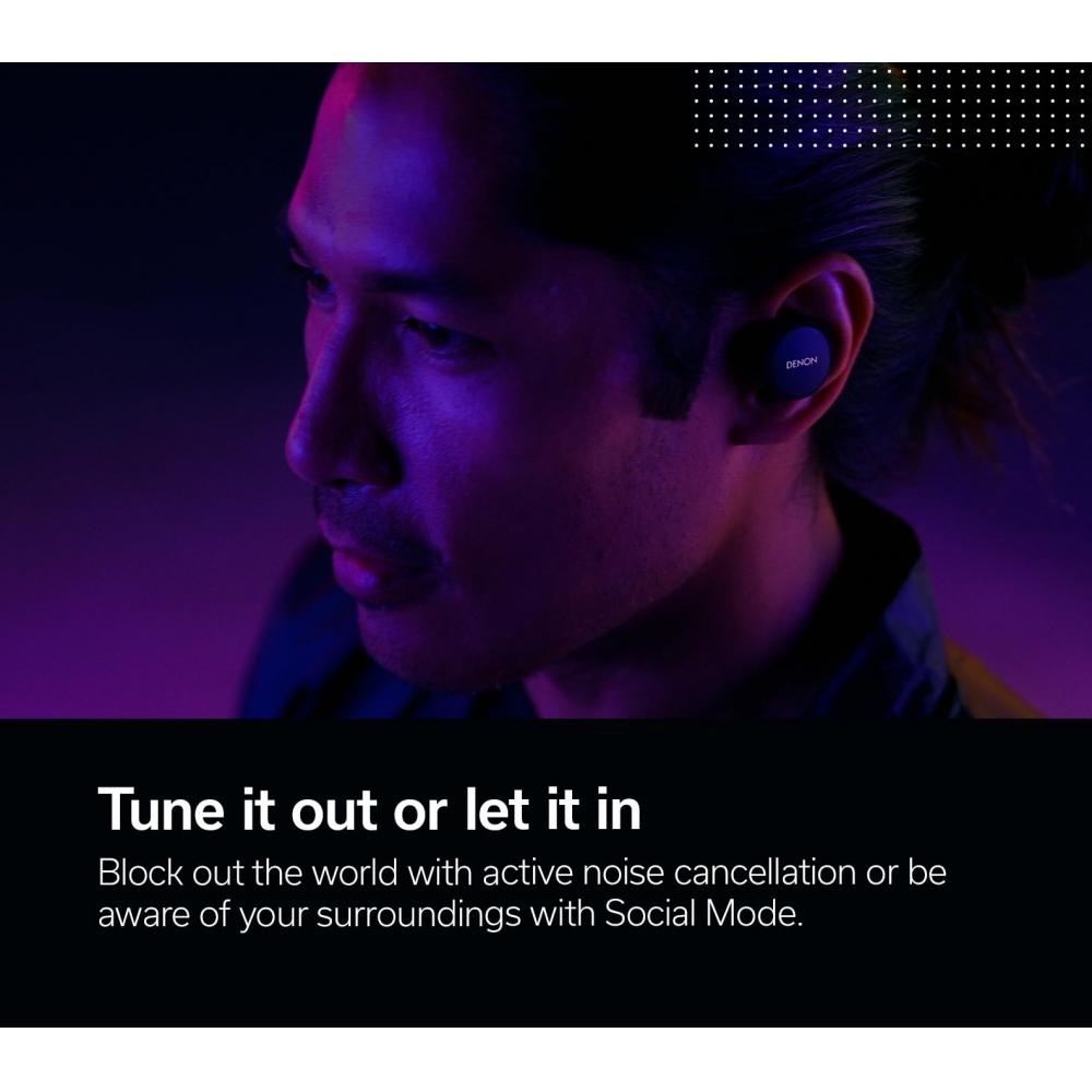 Denon Wireless Earphones Bluetooth PerL AH-C10PL Personalized FunctionaptXIPX4 SplashproofQuickSwitchWith Microphone Black AHC10PLBKEM