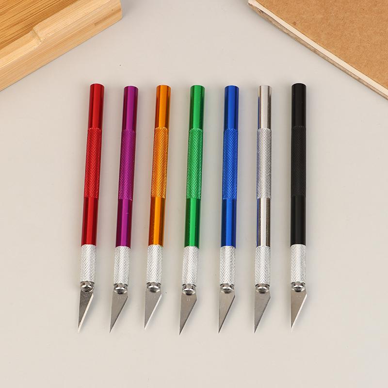 Non-Slip Metal Scalpel Knife Tools Kit Cutter Engraving Craft Knives + 10pcs Blades Mobile Phone PCB DIY Repair Hand Tools