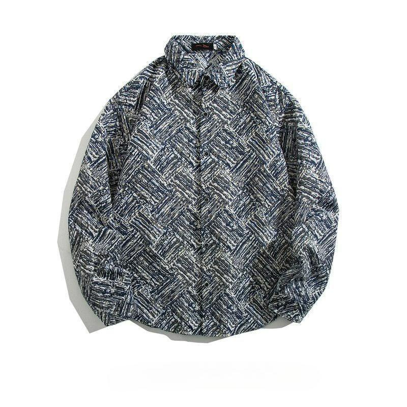 Shirt Men's Loose Autumn and Winter Models Retro Ethnic Style Couple Long-sleeved Shirt Jacket