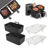Air Fryer Accessories Set 2pcs Stainless Steel Rack and 2pcs Baking Tray Silicone Basket Air Fryer Liner for Kitchen