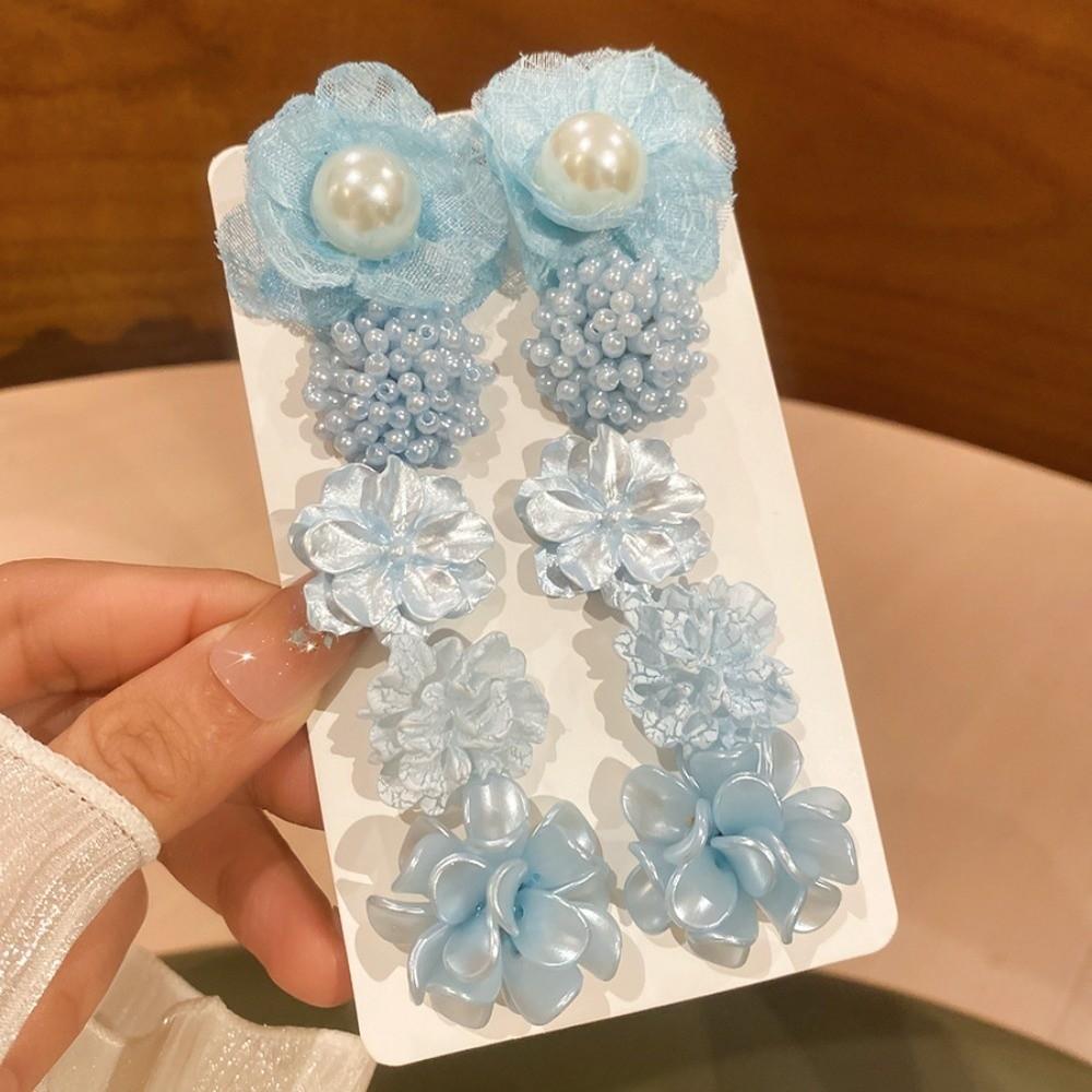 5 Pairs Acrylic Acrylic Flower Stud Earrings Floral Korean Style Earrings Beach Vacation