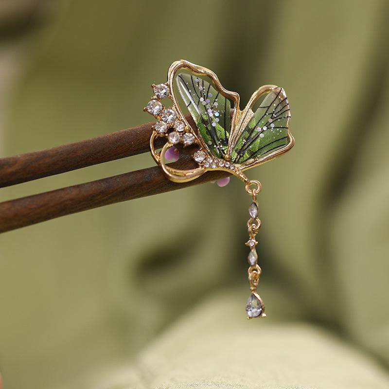 "Auspicious Lotus Cloud Sandalwood Hairpin: Ancient Chinese Style Hanfu Headdress for Women"