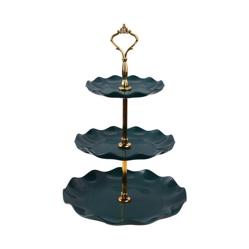 Tavă cu trei etaje în stil nordic pentru fructe și gustări pentru living