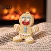 Decorative Key Ring Gingerbread Man Keychain with Movable Joints, 3D Printed Christmas Ornament Gift for Kids Backpacks Keys, Cute Festive Accessory