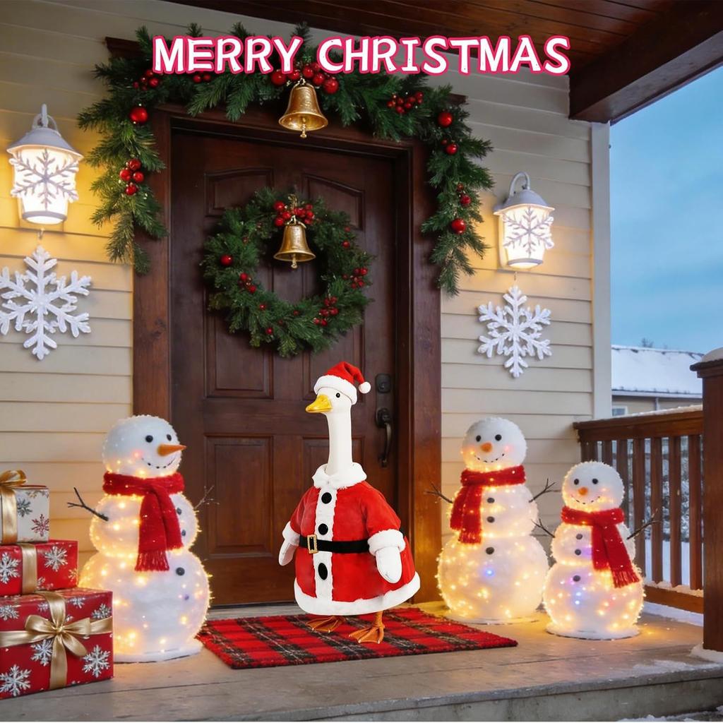 Goose Statue Costume Set, 8Pcs Seasonal Holiday Dress up Outfits for 24 Inch Lawn Goose Decor, Halloween Christmas Valentine