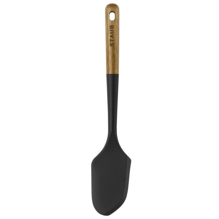 Spatule À Pâtisserie - STAUB - 30 Cm - Silicone Noir - Bois d'Acacia - Résistante À La Chaleur