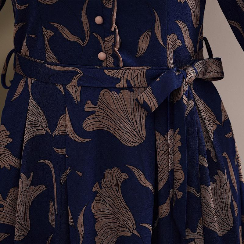 Rochie lungă elegantă de primăvară/toamnă pentru femei de vârstă mijlocie și vârstnice - Slimming, la modă și disponibilă în mărimi mari