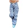 Womens Baggy Cargo Pants Streetwear Hip Hop Joggers Sweatpants  Casual Loose Wide Leg Trousers