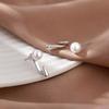 Real 925 Silver Pearl Hook Gold Stud Earrings For Women Cute Fine Jewelry Small Niche Accessories