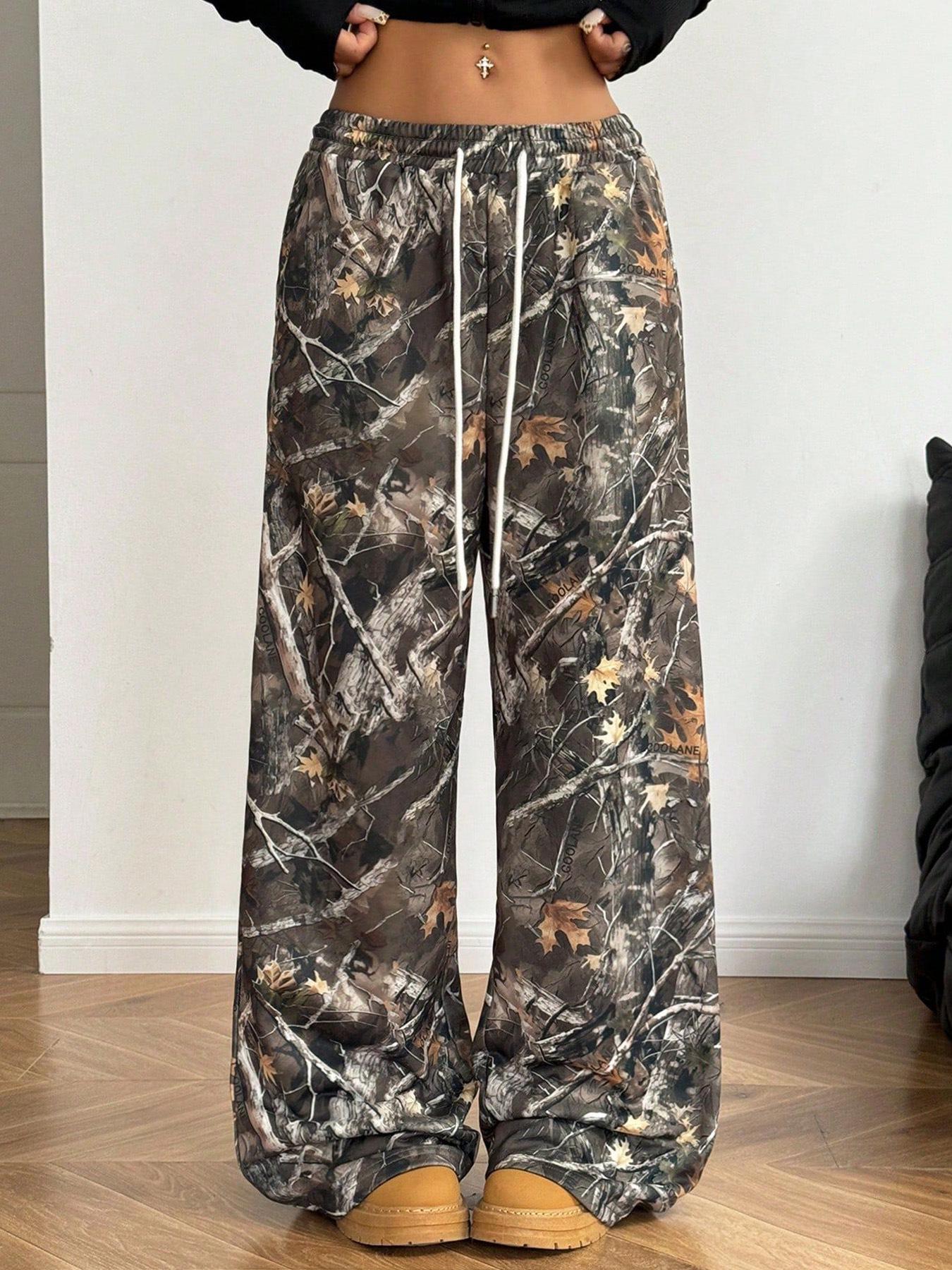 

Spring and Autumn Women s High-Waisted Wide-Leg Spicy Girl Pants - Loose, Slimming, Floor-Length Casual Wear M